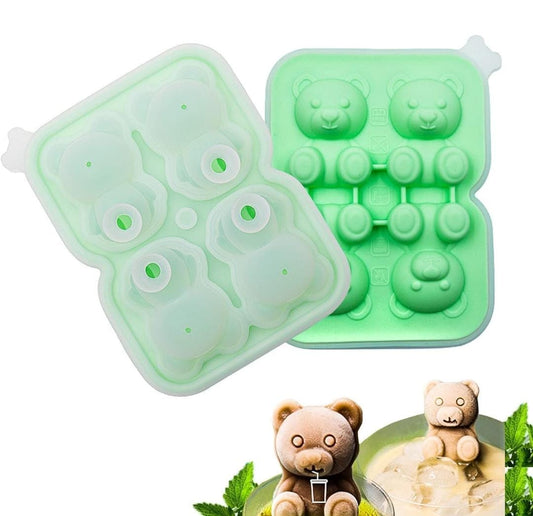 Bakewareind Cute Teddy Bear Ice Cube Making Silicone Mould - Bakeware India