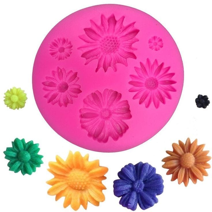 Bakewareind Daisy Sunflower Silicone Fondant Cake Mould - Bakeware India