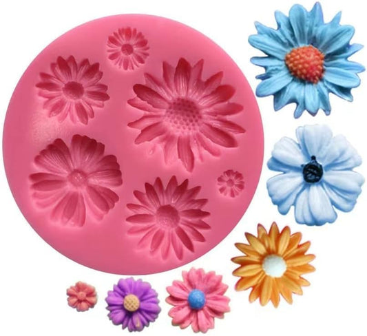 Bakewareind Daisy Sunflower Silicone Fondant Cake Mould - Bakeware India