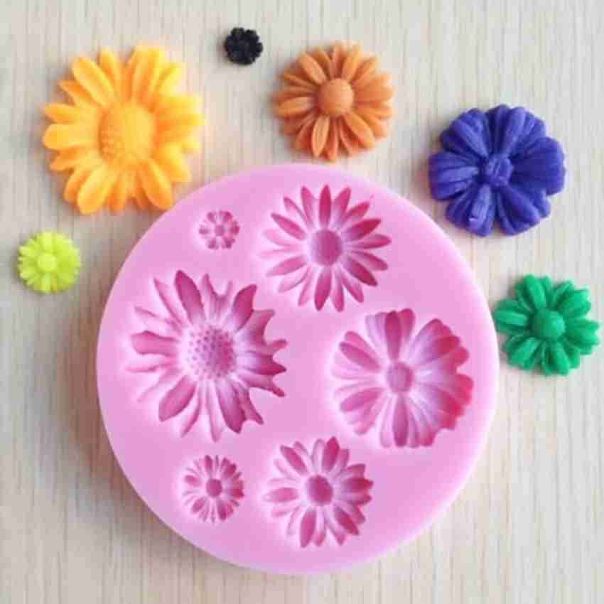 Bakewareind Daisy Sunflower Silicone Fondant Cake Mould - Bakeware India