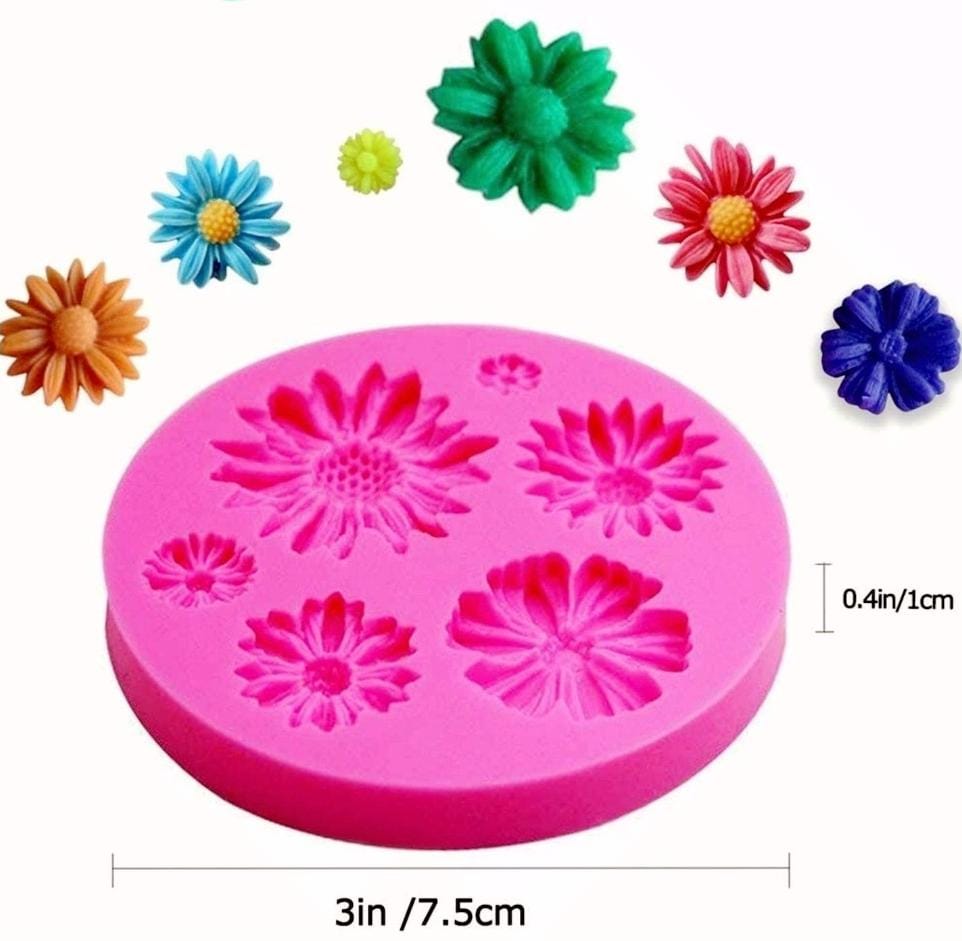 Bakewareind Daisy Sunflower Silicone Fondant Cake Mould - Bakeware India