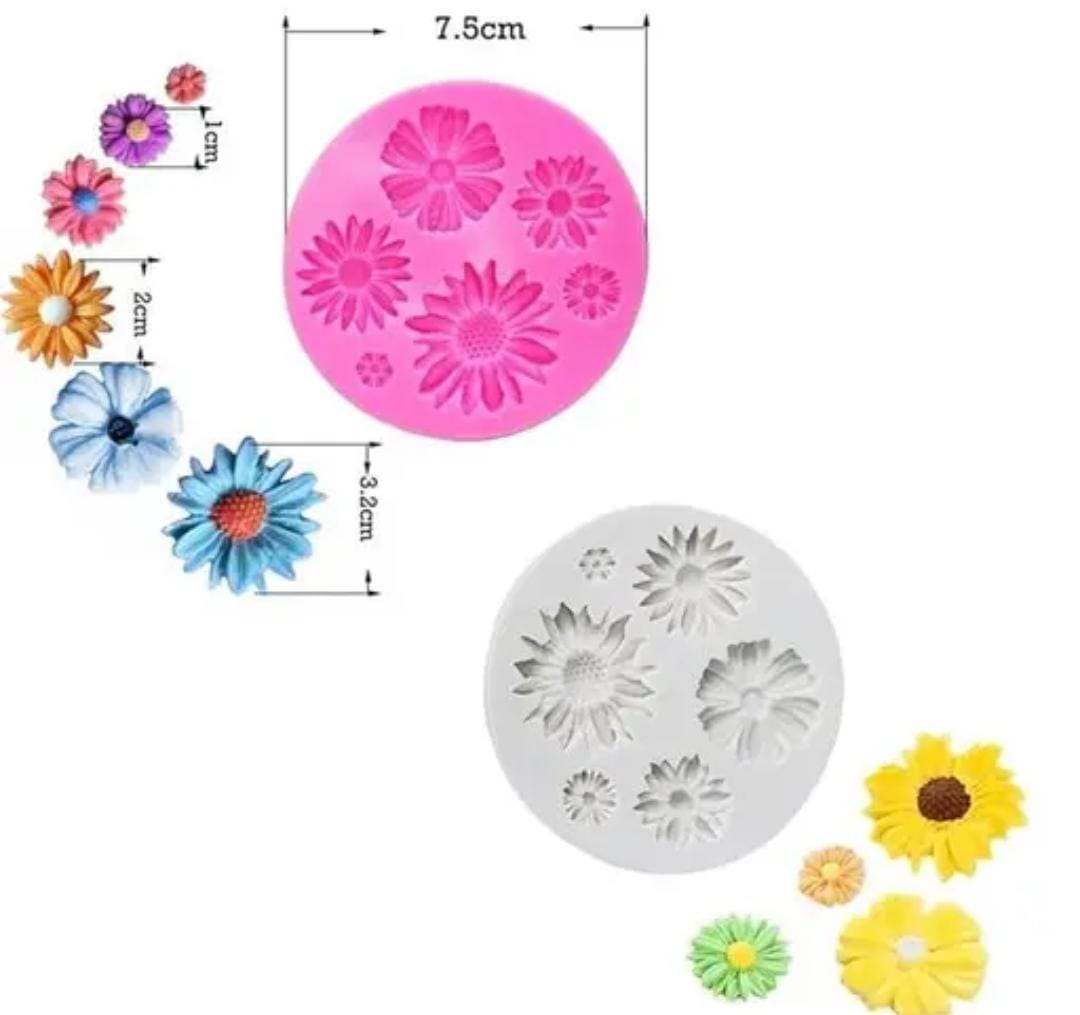 Bakewareind Daisy Sunflower Silicone Fondant Cake Mould - Bakeware India