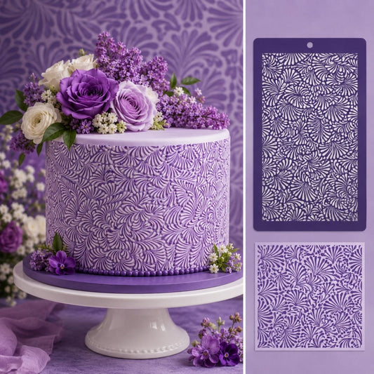 Bakewareind Designer Leaf Mesh Cake Decorating Stencil - Bakeware India