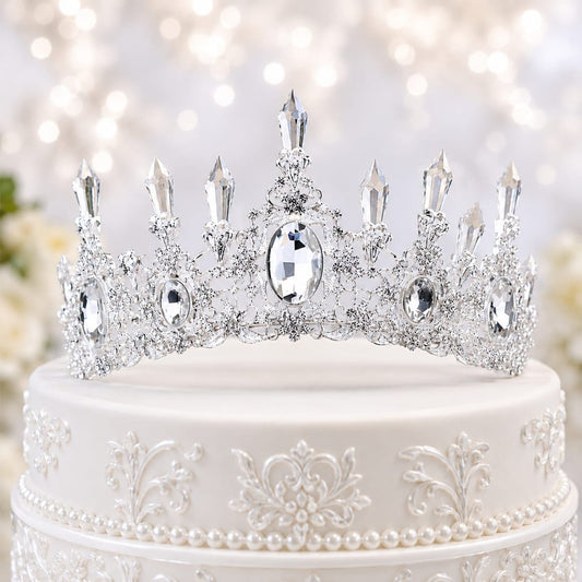 Bakewareind Diamond Crystal Crown Tiara Cake Topper - Bakeware India