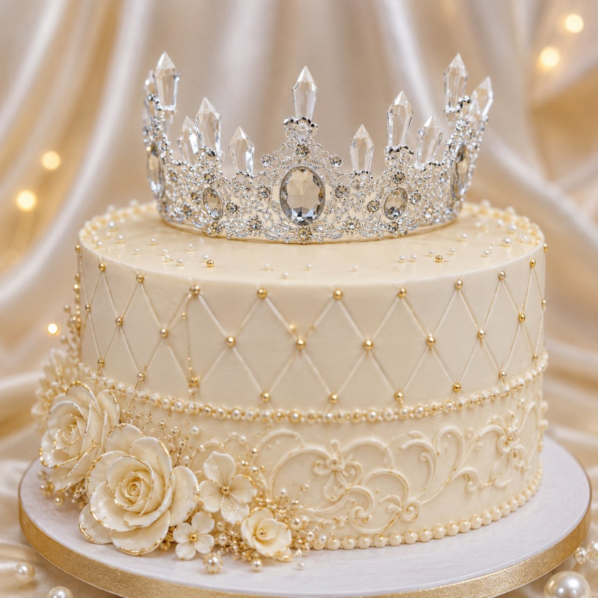 Bakewareind Diamond Crystal Crown Tiara Cake Topper - Bakeware India