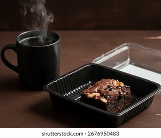 Bakewareind Disposable Square Brownie Box Food Container with Lid ,25pcs - Bakeware India