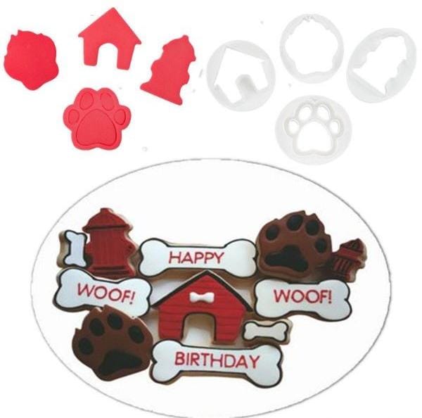 Bakewareind Dog House Paw Cutter,4pcs - Bakeware India