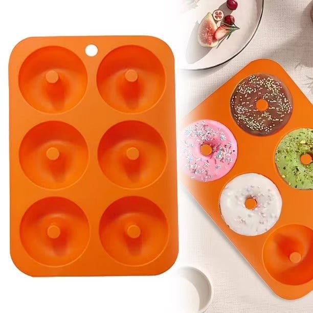 Bakewareind Donut Silicone Chocolate Mould, 6 Cavity - Bakeware India