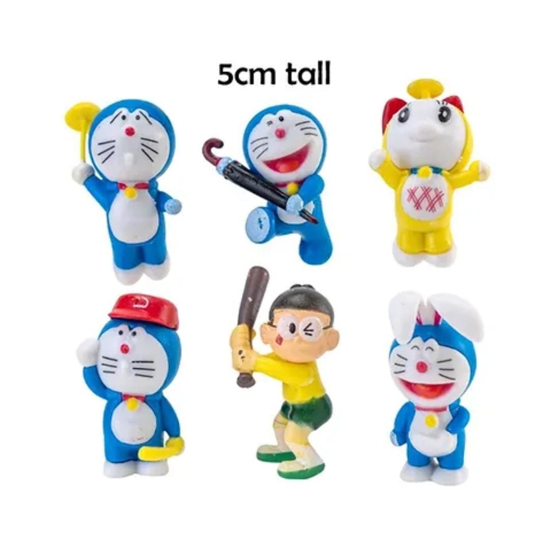 Bakewareind Doraemon Nobita Toy Cake Decoration Cake Topper,6pcs - Bakeware India