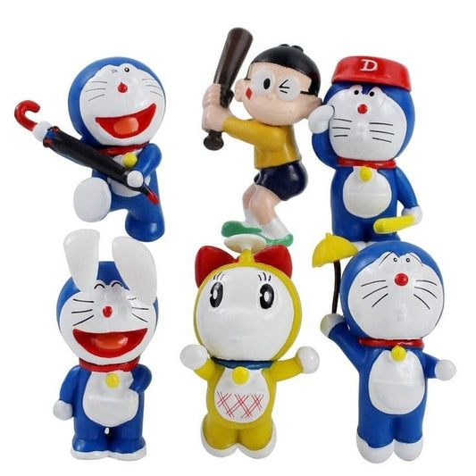 Bakewareind Doraemon Nobita Toy Cake Decoration Cake Topper,6pcs - Bakeware India