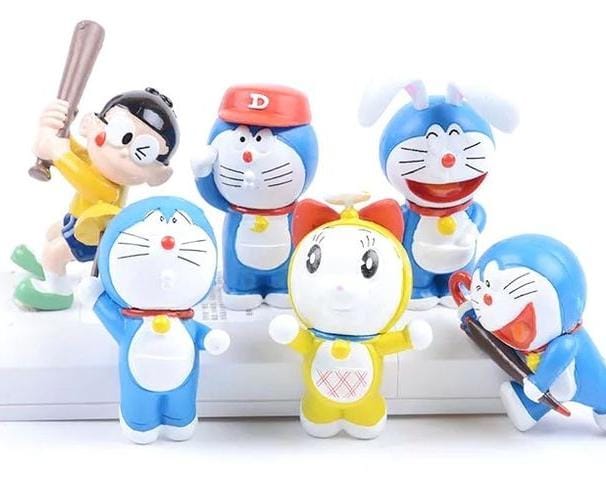 Bakewareind Doraemon Nobita Toy Cake Decoration Cake Topper,6pcs - Bakeware India