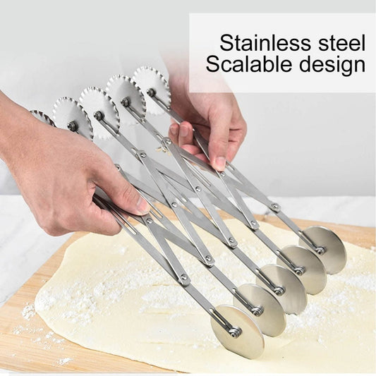 Bakewareind Double Side Pastry Wheel Cutter Stainless Steel - Bakeware India