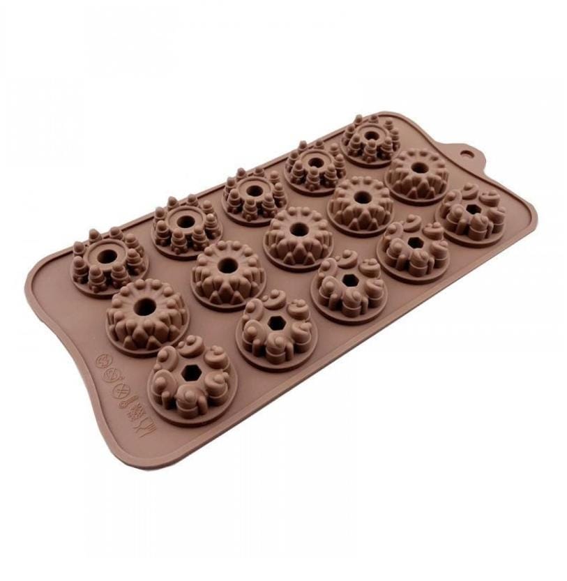 Bakewareind Dount Shape chocolate bar Silicone mould ,15 Cavity - Bakeware India