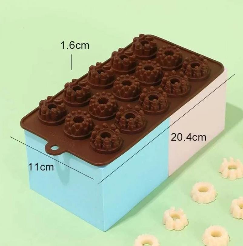 Bakewareind Dount Shape chocolate bar Silicone mould ,15 Cavity - Bakeware India