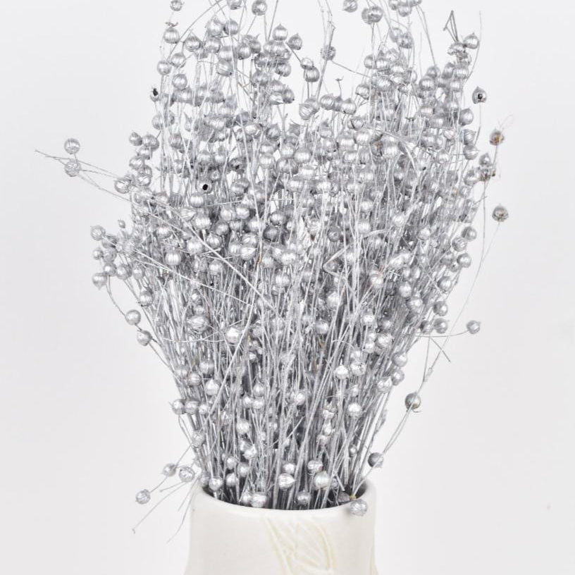 Bakewareind Dried Acacia Bean Flower Preserved, Silver - Bakeware India