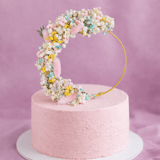 Bakewareind Dried Flower Baby Breath Wreath Cake Décor - Bakeware India