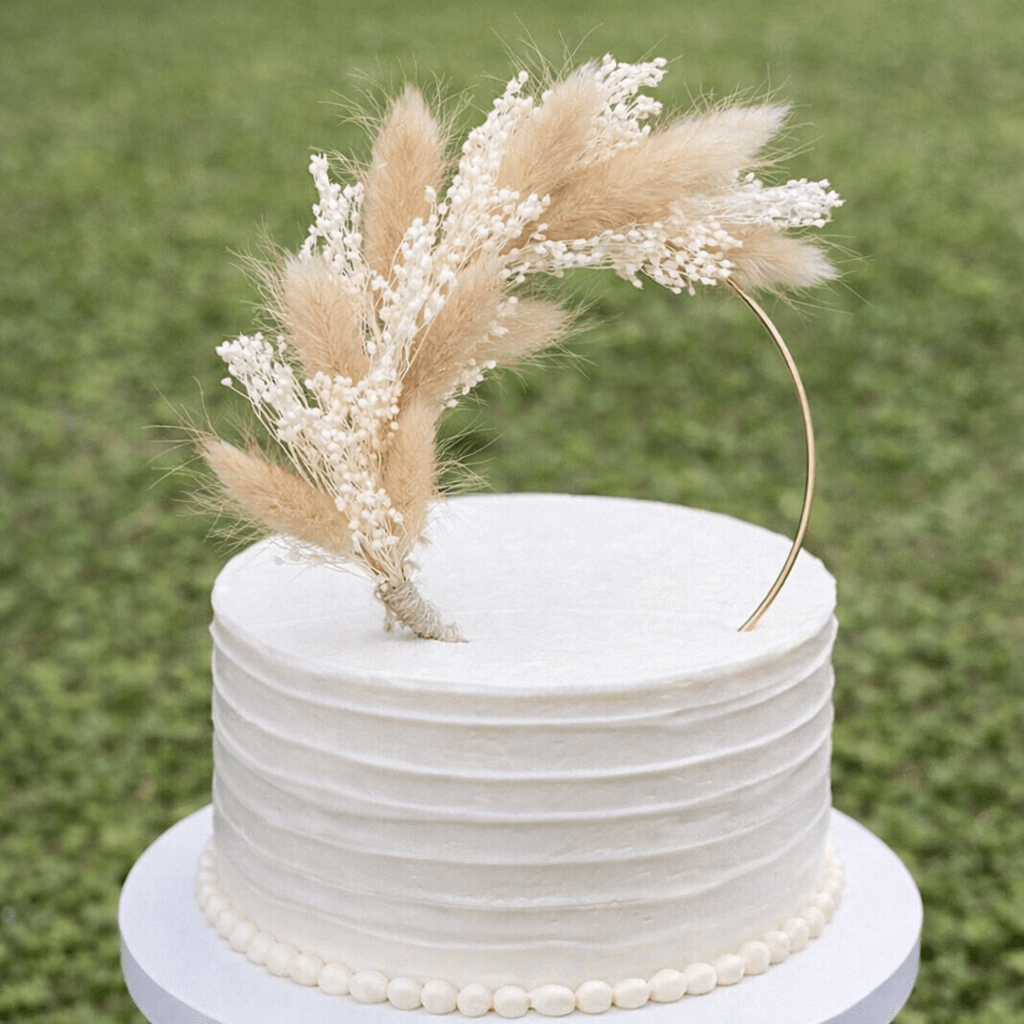 Bakewareind Dried Flower Wreath Bouquet Cake Topper,Natural - Bakeware India