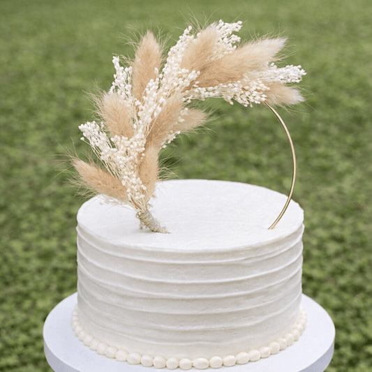 Bakewareind Dried Flower Wreath Bouquet Cake Topper,Natural - Bakeware India