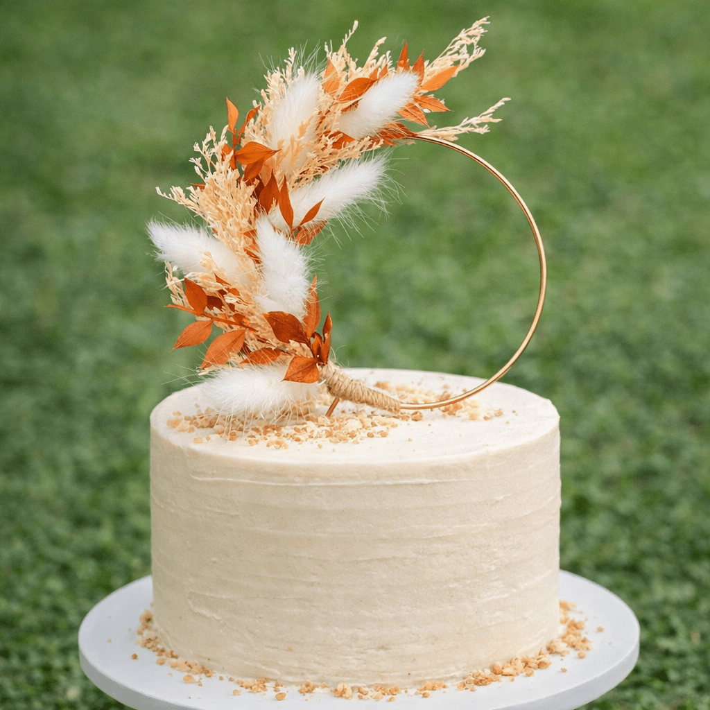 Bakewareind Dried Flower Wreath Bouquet Cake Topper,Sunset - Bakeware India