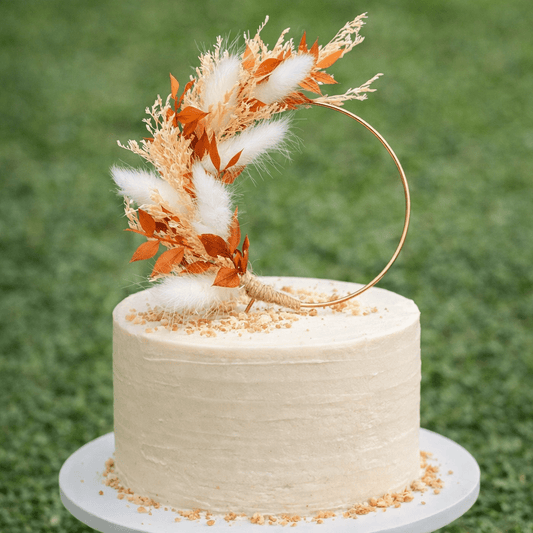 Bakewareind Dried Flower Wreath Bouquet Cake Topper,Sunset - Bakeware India