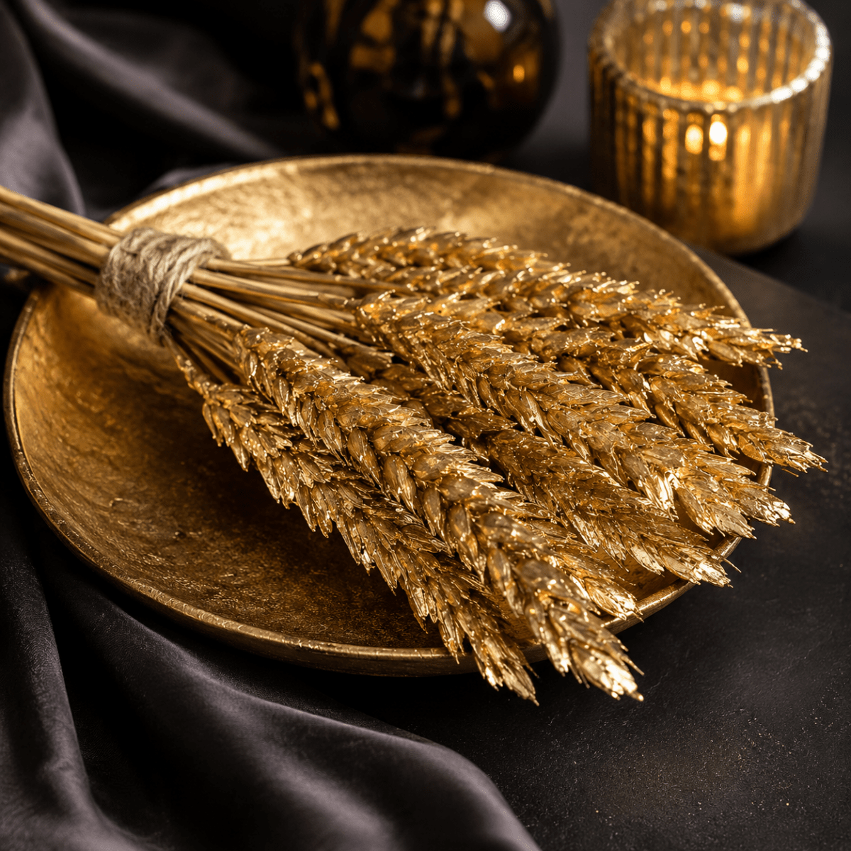 Bakewareind Dried Wheat Grass Cake Topper ,Golden, 12pcs - Bakeware India