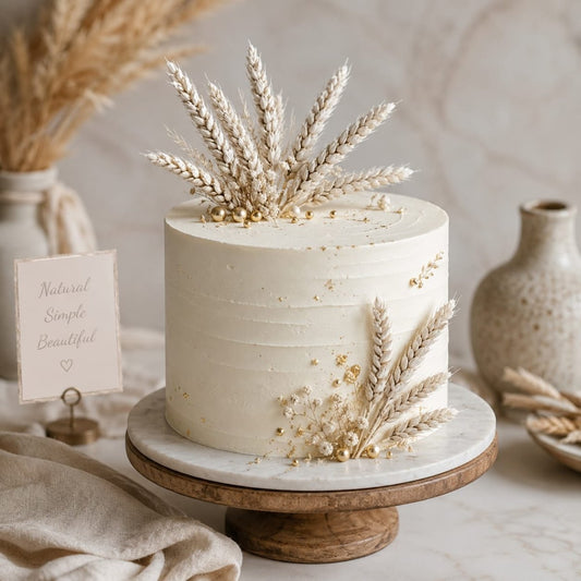 Bakewareind Dried Wheat Grass Cake Topper, Silver, 12pcs - Bakeware India