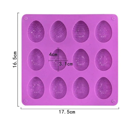 Bakewareind Easter Egg Cake Silicone Chocolate Mould , 12 Cavity - Bakeware India