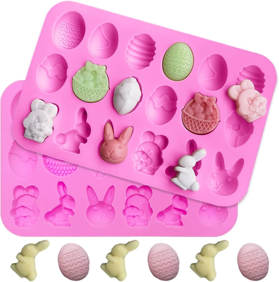 Bakewareind Easter Egg & Rabbit Cake Silicone Chocolate Mould, 18 Cavity - Bakeware India