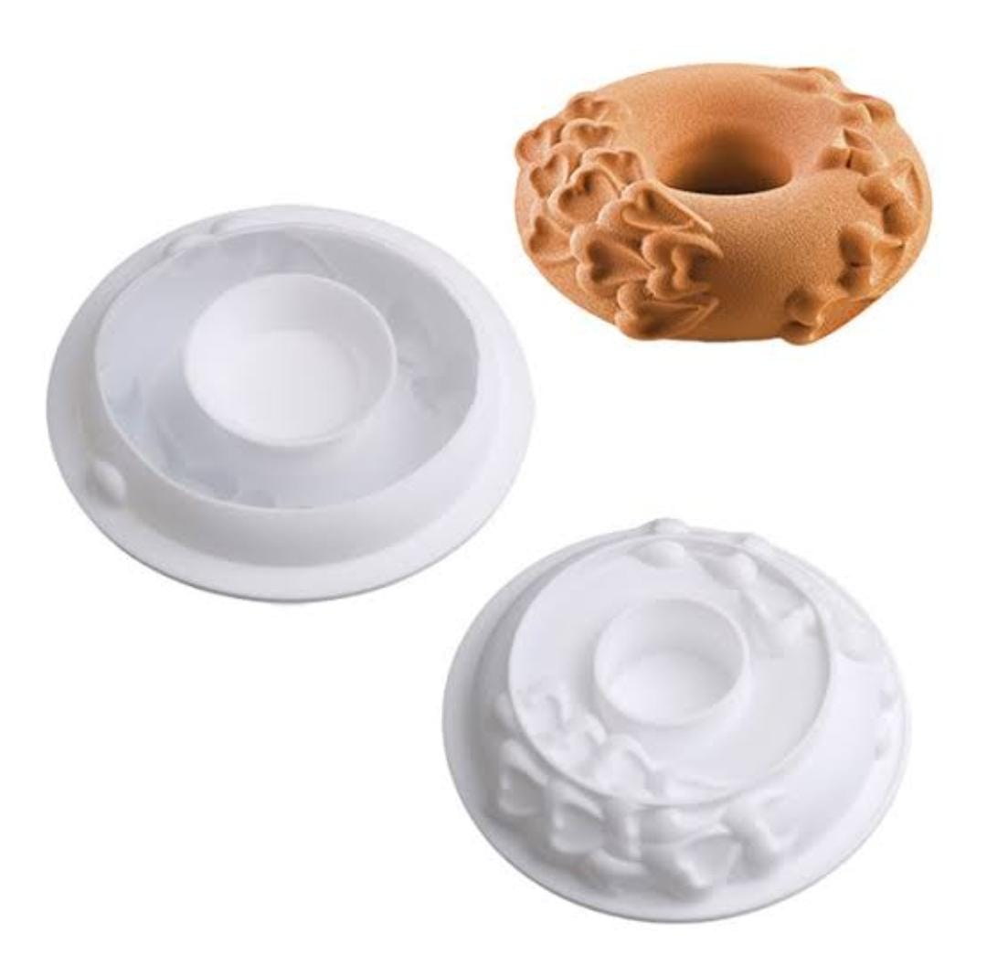 Bakewareind Endless Love Passion Donut Heart Entremet Cake Silicone Mould - Bakeware India