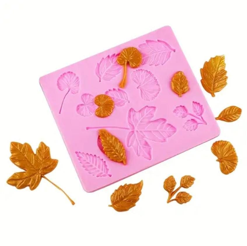 Bakewareind Fall Maple Ginko Leaf Branch Silicone Chocolate Fondant Mould - Bakeware India