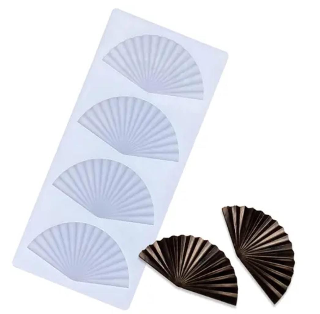 Bakewareind Fan Chocolate Garnish Silicone Mould - Bakeware India