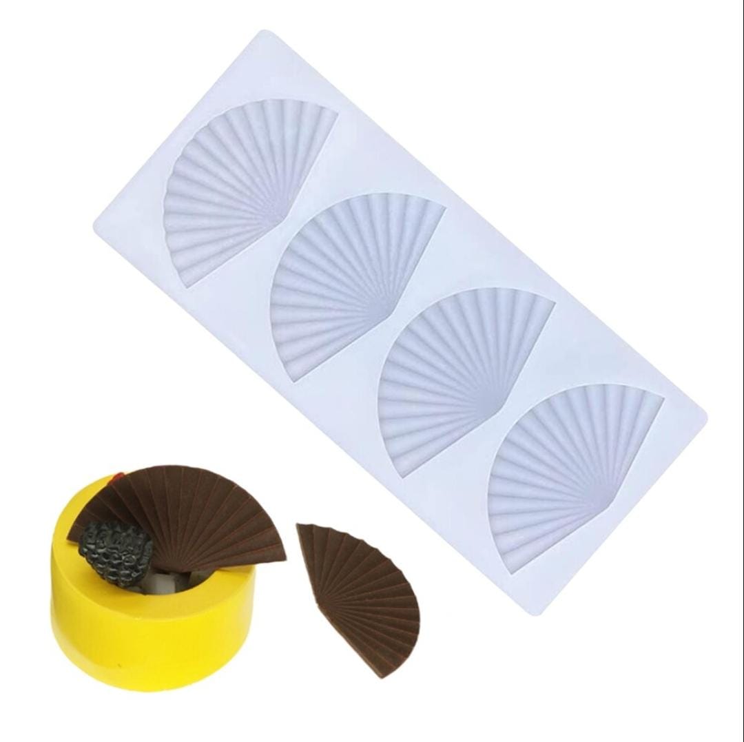 Bakewareind Fan Chocolate Garnish Silicone Mould - Bakeware India