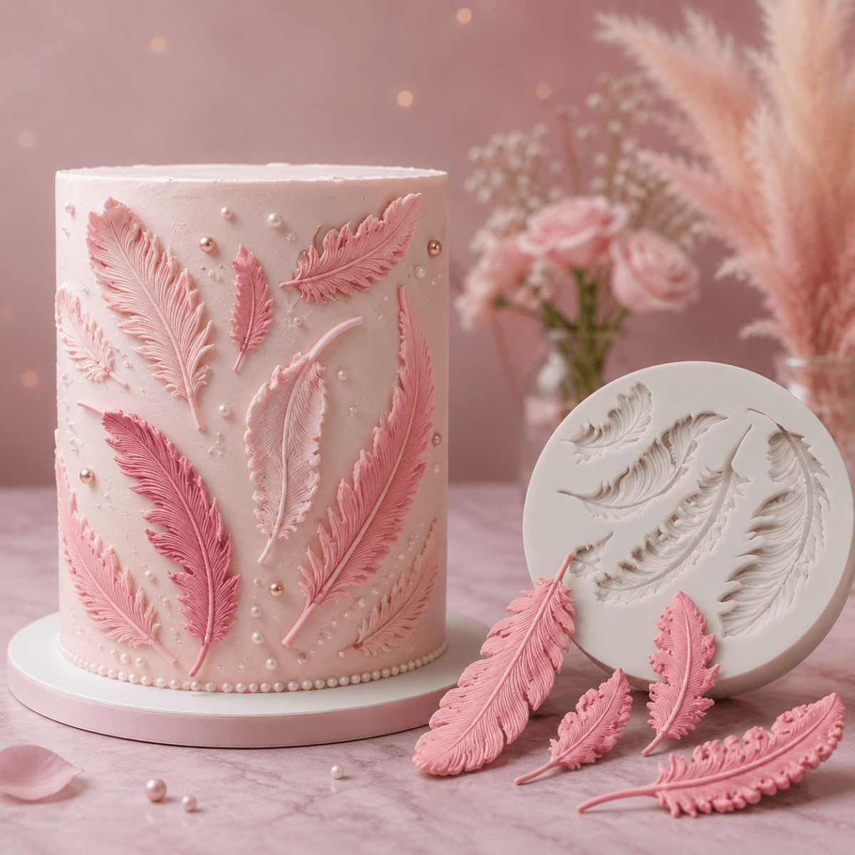 Bakewareind Feather Silicone Fondant Cake Mould - Bakeware India