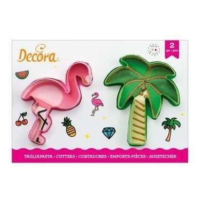 Bakewareind Flamingo Palm Tree SugarCraft Cookie Fondant Cake Cutter Set,2Pc - Bakeware India