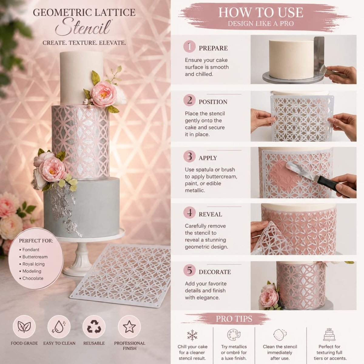 Bakewareind Gem Cake Stencil - Bakeware India