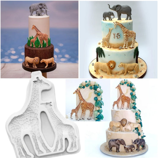 Bakewareind Giraffe Zoo Safari Animal Fondant Silicone Mould - Bakeware India
