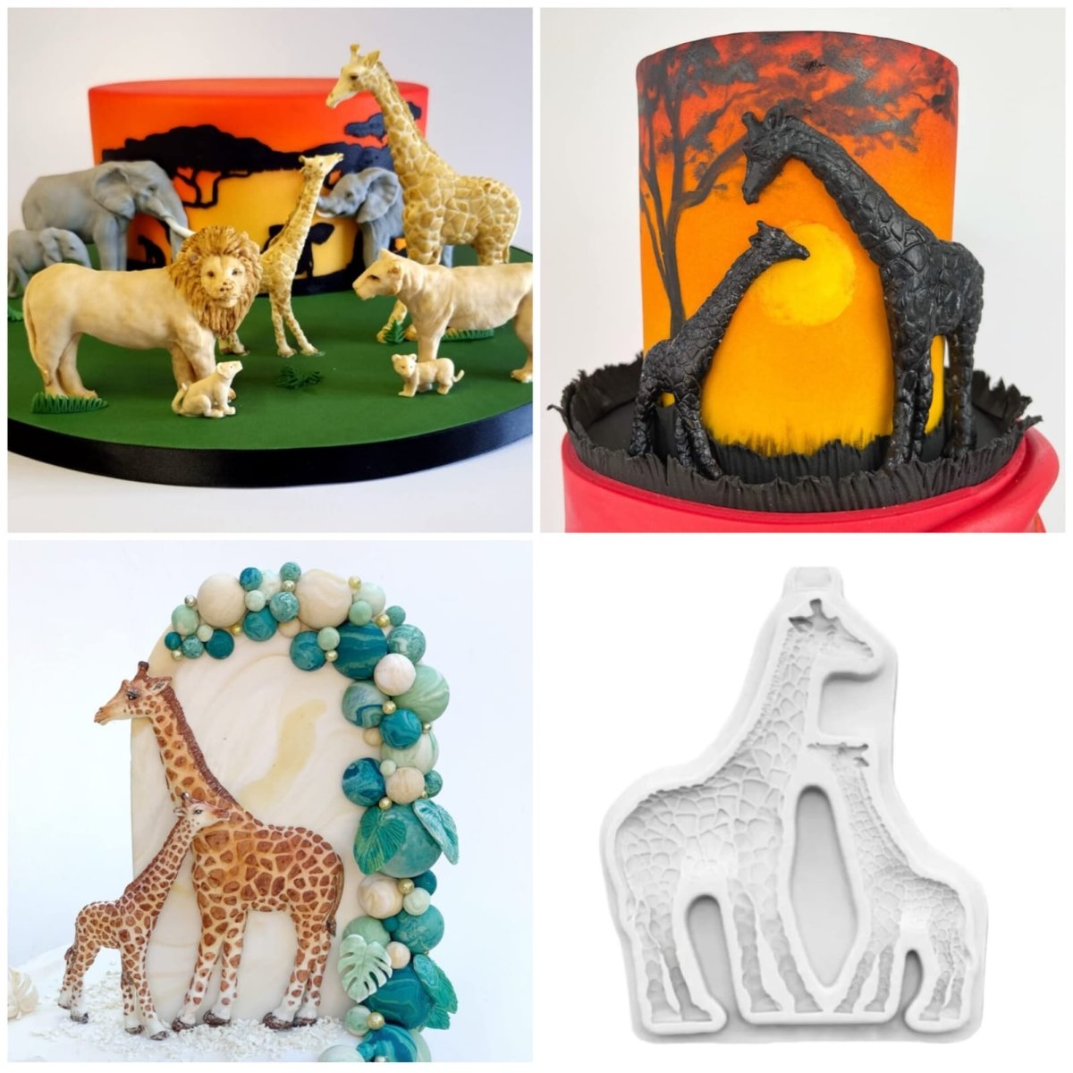 Bakewareind Giraffe Zoo Safari Animal Fondant Silicone Mould - Bakeware India