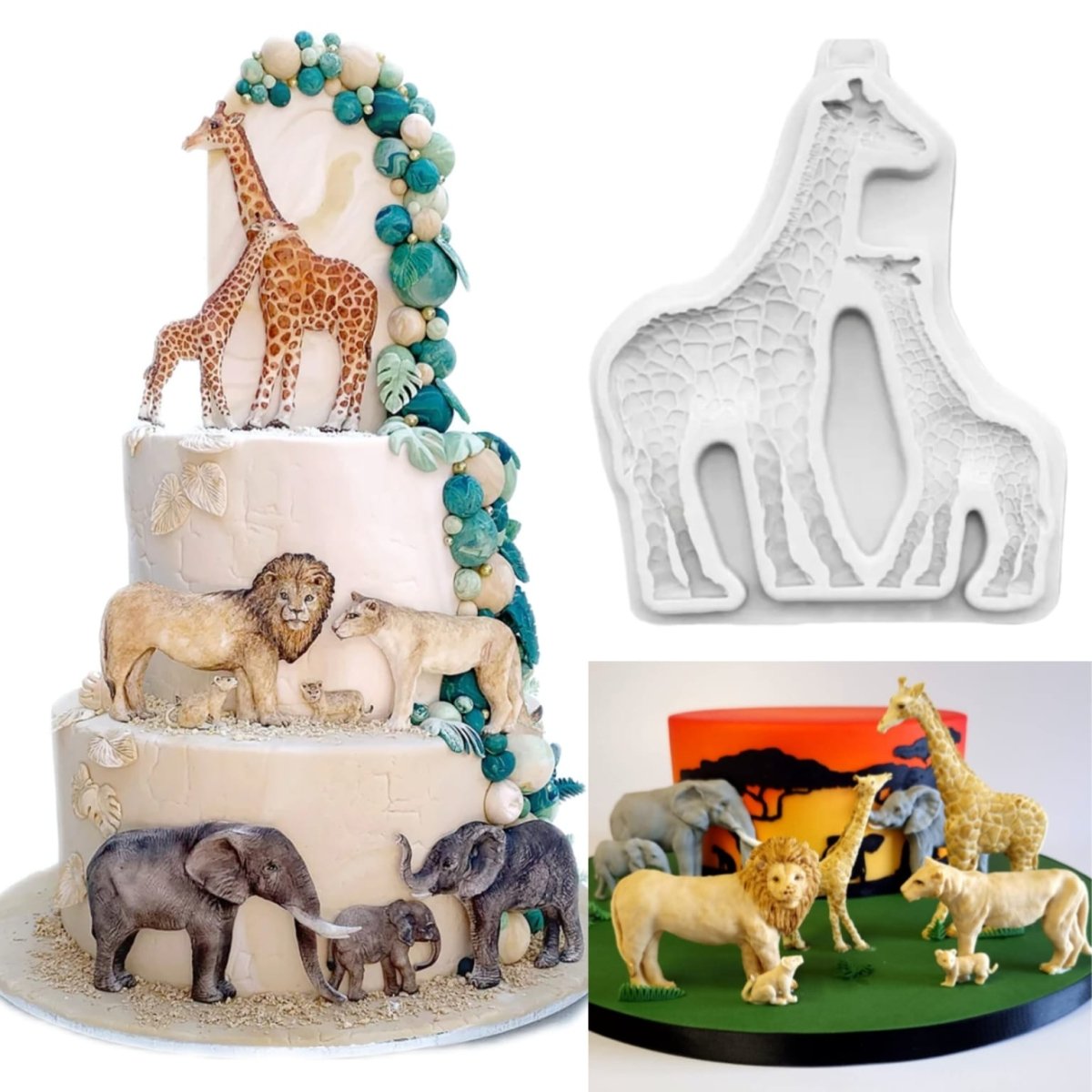 Bakewareind Giraffe Zoo Safari Animal Fondant Silicone Mould - Bakeware India