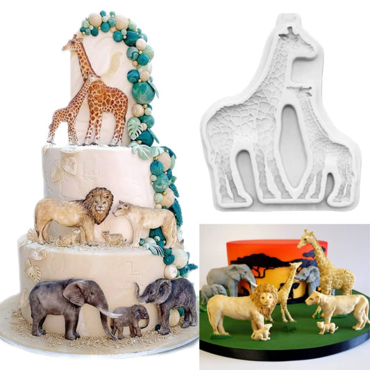 Bakewareind Giraffe Zoo Safari Animal Fondant Silicone Mould - Bakeware India