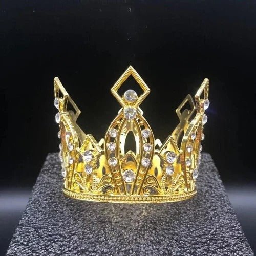 Bakewareind Golden Crystal Crown Tiara Cake Topper - Bakeware India