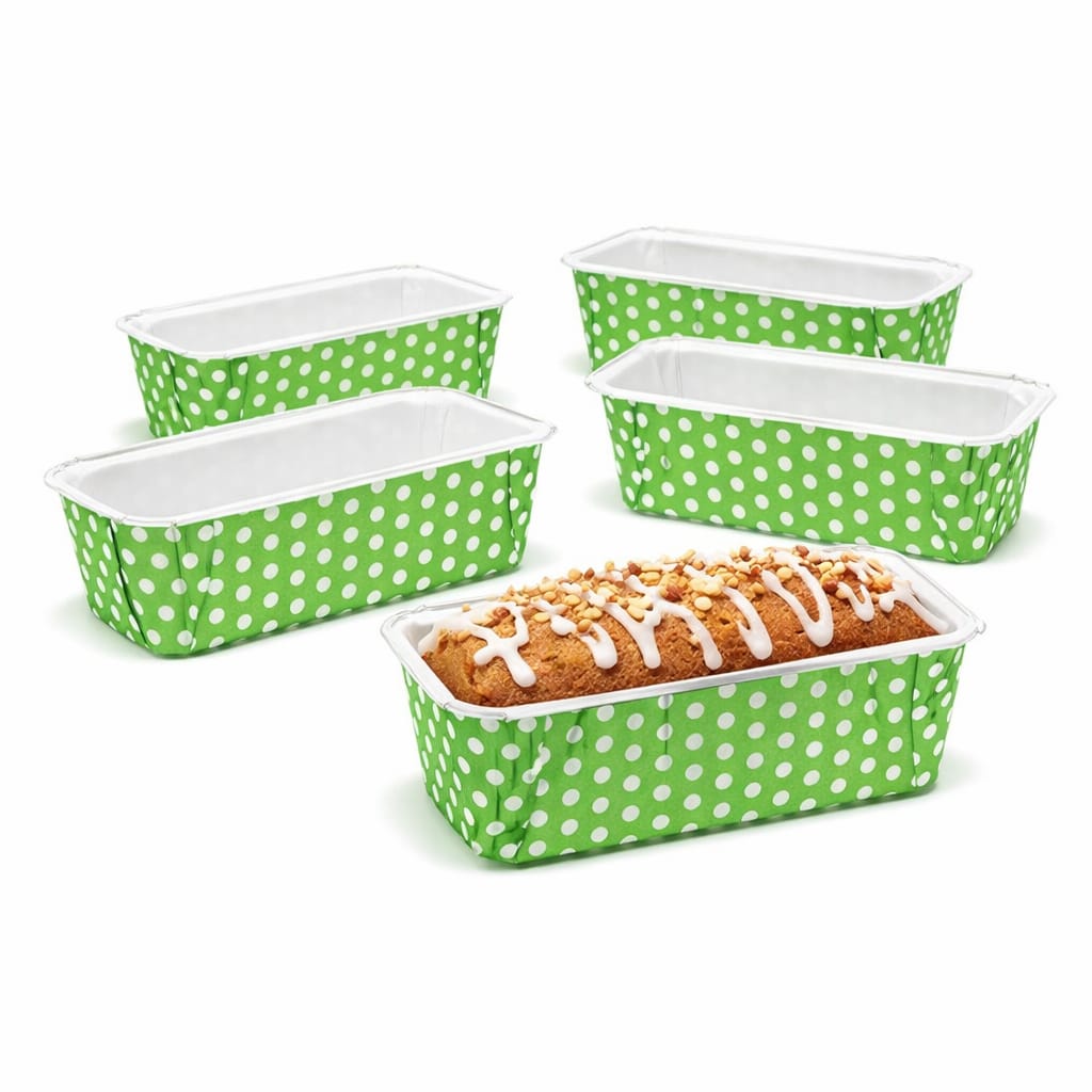 Bakewareind Green Plum Loaf Bake And Serve Liners, 10pcs - Bakeware India