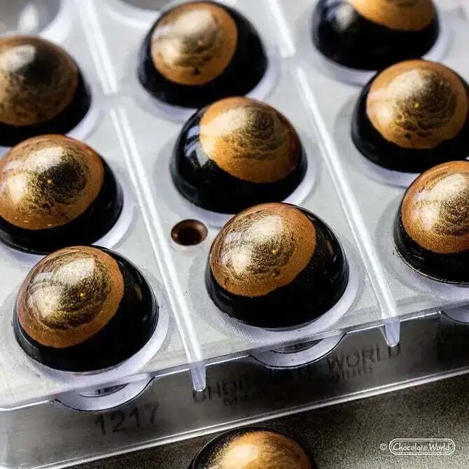 Bakewareind Half Sphere Polycarbonate Chocolate Mould, 15 Cavity - Bakeware India