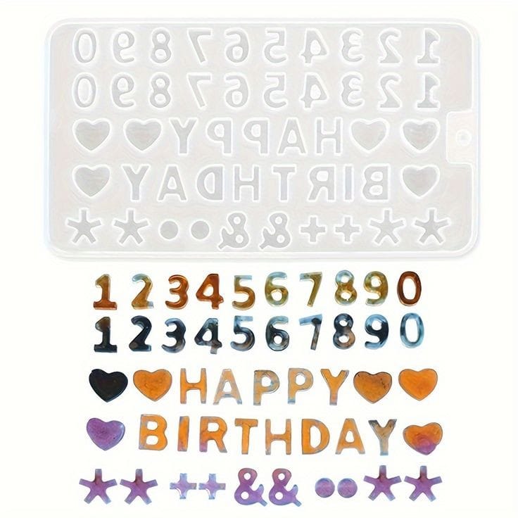 Bakewareind Happy Birthday And Number Silicone Fondant Cake Mould - Bakeware India