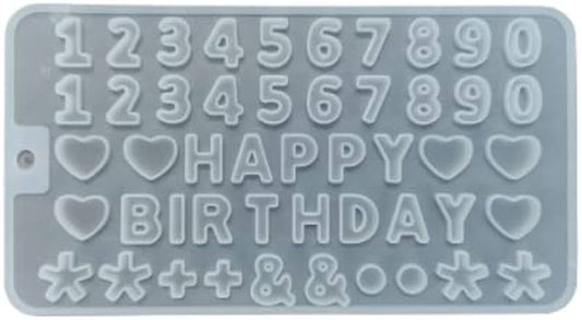 Bakewareind Happy Birthday And Number Silicone Fondant Cake Mould - Bakeware India