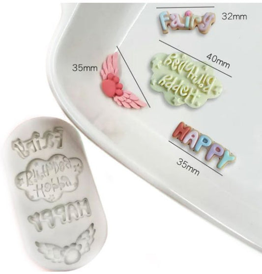 Bakewareind Happy Birthday Fairy Letter Cake Fondant Silicone Mould - Bakeware India