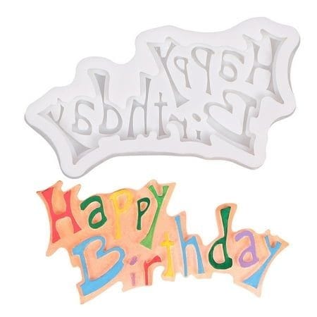 Bakewareind Happy Birthday Silicone Cake Fondant Mould - Bakeware India