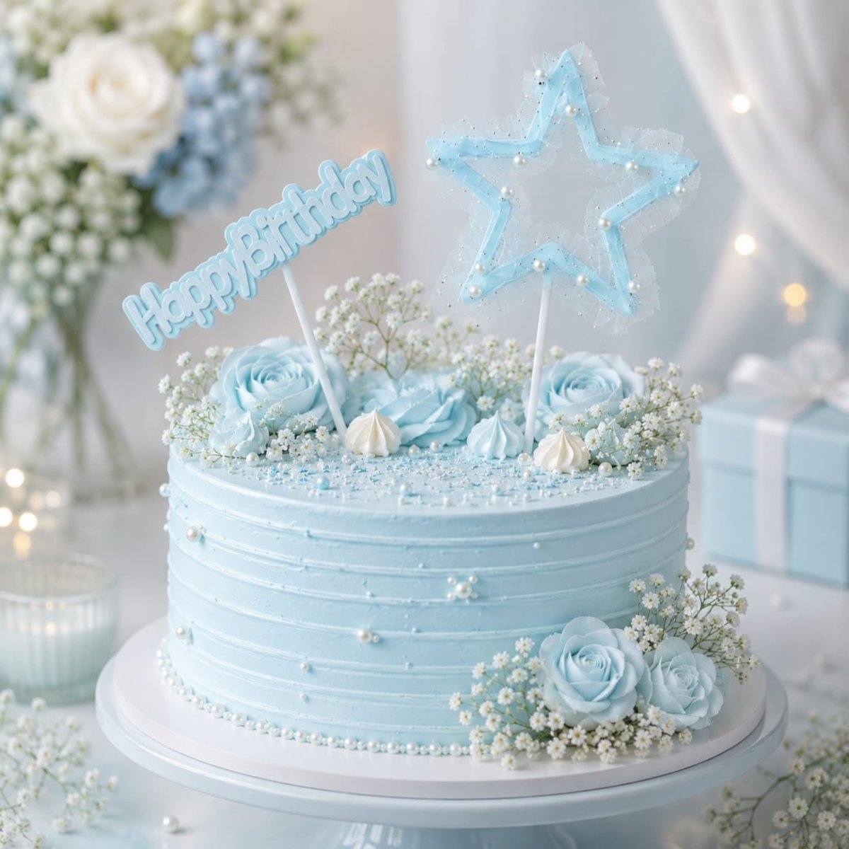 Bakewareind Happy Birthday Star Cake Decoration Cake Topper, 2Pcs (Select color) - Bakeware India