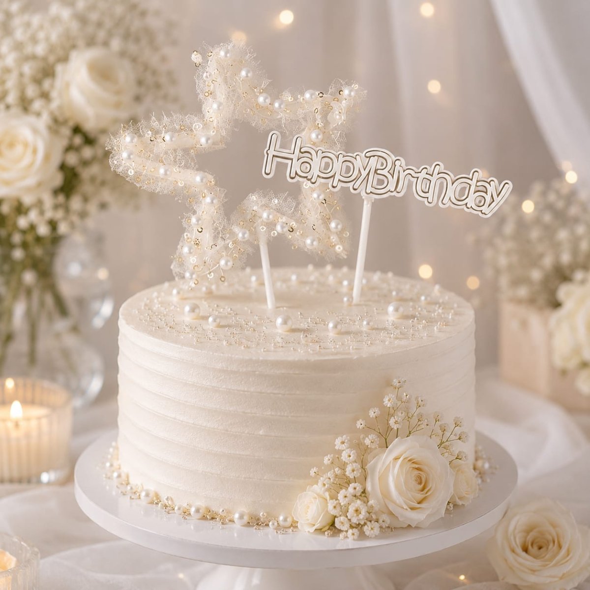 Bakewareind Happy Birthday Star Cake Decoration Cake Topper, 2Pcs (Select color) - Bakeware India