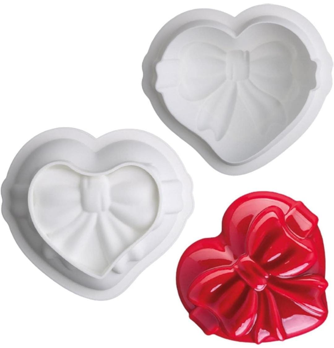 Bakewareind Heart Bow Shaped Entremet Cake Silicone Mould - Bakeware India
