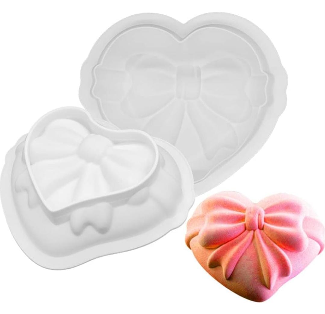 Bakewareind Heart Bow Shaped Entremet Cake Silicone Mould - Bakeware India